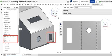 onshape modify sheet metal part in flat view|onshape sheet metal flat view.